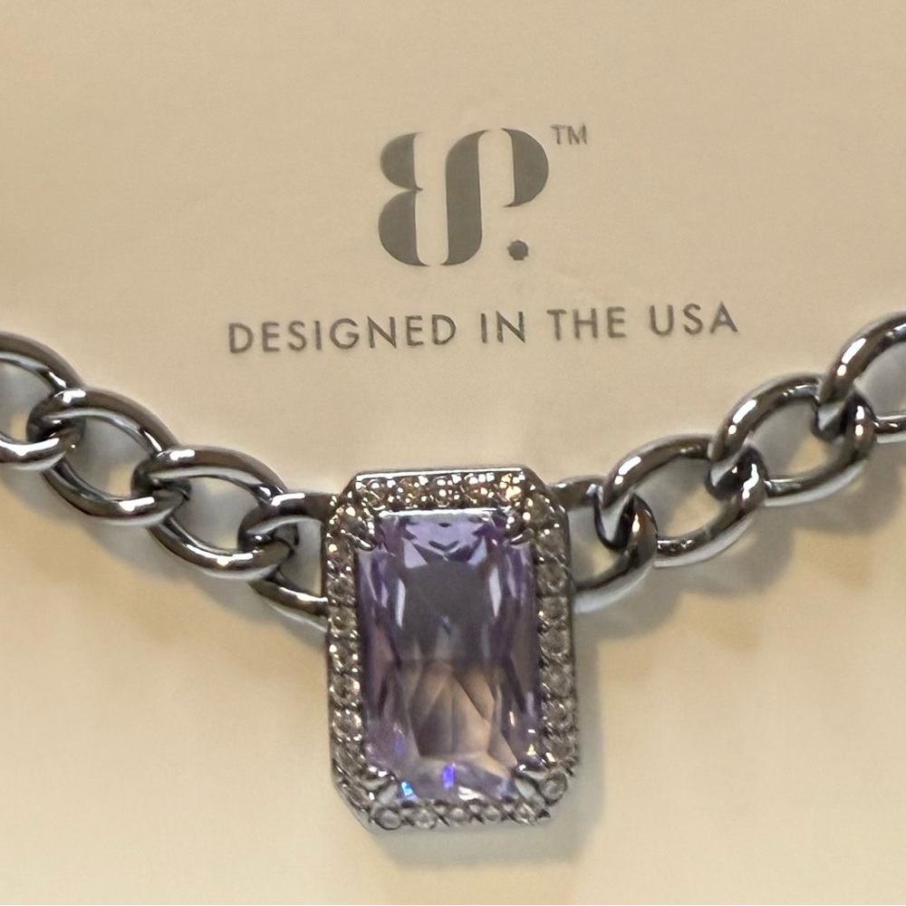 BP hematite and Purple Chain Necklace
